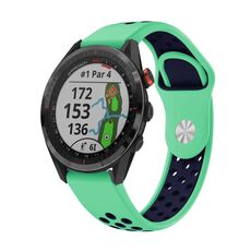 Per Garmin Approach S62 Cinturino sportivo in silicone traspirante da 22 mm (verde menta + blu notte)
