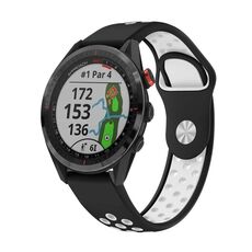 Per Garmin Approach S62 Cinturino sportivo in silicone traspirante da 22 mm (nero + bianco)