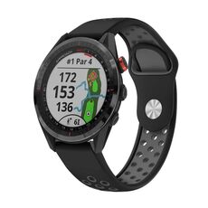 Per Garmin Approach S62 Cinturino sportivo in silicone traspirante da 22 mm (nero + grigio)