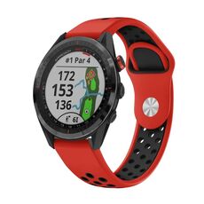 Per Garmin Approach S62 Cinturino sportivo in silicone traspirante da 22 mm (rosso + nero)