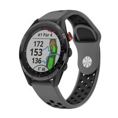 Per Garmin Approach S62 Cinturino sportivo in silicone traspirante da 22 mm (grigio + nero)