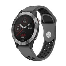 Per Garmin Fenix 6 GPS 22mm Cinturino sportivo in silicone traspirante (grigio + nero)