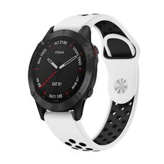 Per Garmin Fenix 6 Sapphire GPS 22mm Cinturino sportivo in silicone traspirante (bianco + nero)