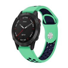 Per Garmin Fenix 6 Sapphire GPS 22mm Cinturino sportivo in silicone traspirante (verde menta + blu notte)