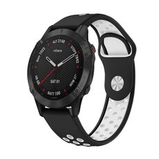 Per Garmin Fenix 6 Sapphire GPS 22mm Cinturino sportivo in silicone traspirante (nero + bianco)