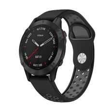 Per Garmin Fenix 6 Sapphire GPS 22mm Cinturino sportivo in silicone traspirante (nero + grigio)