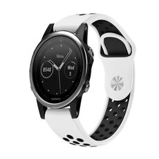 Per cinturino sportivo in silicone traspirante Garmin Fenix 5 22mm (bianco + nero)