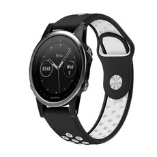 Per cinturino sportivo in silicone traspirante Garmin Fenix 5 22mm (nero + bianco)