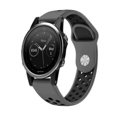Per cinturino sportivo in silicone traspirante Garmin Fenix 5 22mm (grigio + nero)