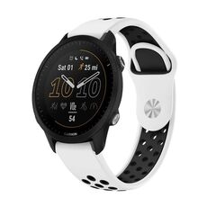 Per Garmin Forerunner 955 Cinturino sportivo in silicone traspirante da 22 mm (bianco + nero)