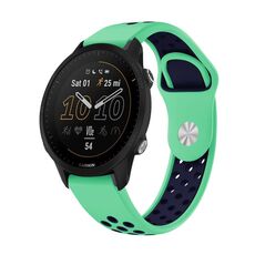 Per Garmin Forerunner 955 Cinturino sportivo in silicone traspirante da 22 mm (verde menta + blu notte)