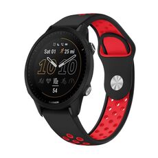 Per Garmin Forerunner 955 Cinturino sportivo in silicone traspirante da 22 mm (nero + rosso)