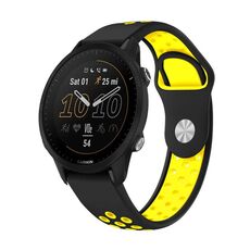 Per Garmin Forerunner 955 Cinturino sportivo in silicone traspirante da 22 mm (nero + giallo)
