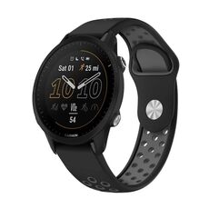 Per Garmin Forerunner 955 Cinturino sportivo in silicone traspirante da 22 mm (nero + grigio)