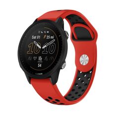 Per Garmin Forerunner 955 Cinturino sportivo in silicone traspirante da 22 mm (rosso + nero)