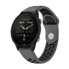 Per Garmin Forerunner 955 Cinturino sportivo in silicone traspirante da 22 mm (grigio + nero)