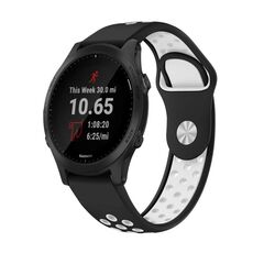 Per Garmin Forerunner 945 Cinturino sportivo in silicone traspirante da 22 mm (nero + bianco)
