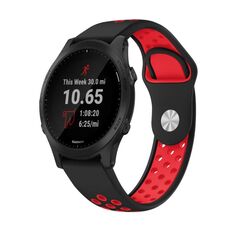 Per Garmin Forerunner 945 Cinturino sportivo in silicone traspirante da 22 mm (nero + rosso)