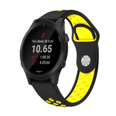 Per Garmin Forerunner 945 Cinturino sportivo in silicone traspirante da 22 mm (nero + giallo)