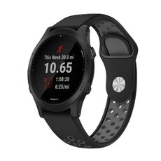 Per Garmin Forerunner 945 Cinturino sportivo in silicone traspirante da 22 mm (nero + grigio)