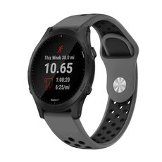 Per Garmin Forerunner 945 Cinturino sportivo in silicone traspirante da 22 mm (grigio + nero)
