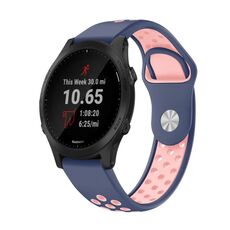 Per Garmin Forerunner 945 Cinturino sportivo in silicone traspirante da 22 mm (blu notte + rosa)