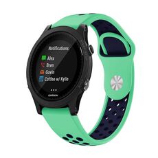 Per Garmin Forerunner 935 Cinturino sportivo in silicone traspirante da 22 mm (verde menta + blu notte)