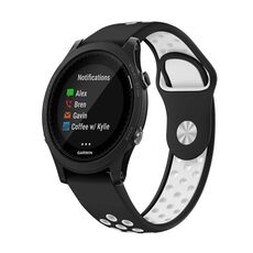 Per Garmin Forerunner 935 Cinturino sportivo in silicone traspirante da 22 mm (nero + bianco)