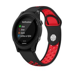 Per Garmin Forerunner 935 Cinturino sportivo in silicone traspirante da 22 mm (nero + rosso)