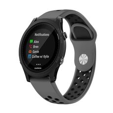 Per Garmin Forerunner 935 Cinturino sportivo in silicone traspirante da 22 mm (grigio + nero)