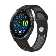 Per Garmin Forerunner 965 Cinturino sportivo in silicone traspirante da 22 mm (nero + grigio)