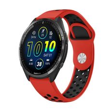 Per Garmin Forerunner 965 Cinturino sportivo in silicone traspirante da 22 mm (rosso + nero)