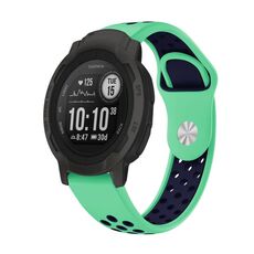Per Garmin Instinct 2 Cinturino sportivo in silicone traspirante da 22 mm (verde menta + blu notte)