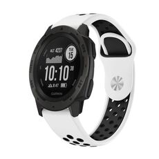 Per cinturino sportivo in silicone traspirante Garmin Instinct 22mm (bianco + nero)