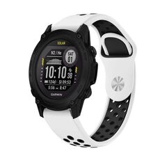 Per cinturino sportivo in silicone traspirante Garmin Descent G1 22mm (bianco + nero)