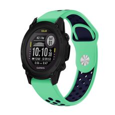 Per Garmin Descent G1 Cinturino sportivo in silicone traspirante da 22 mm (verde menta + blu notte)