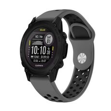 Per cinturino sportivo in silicone traspirante Garmin Descent G1 22mm (grigio + nero)