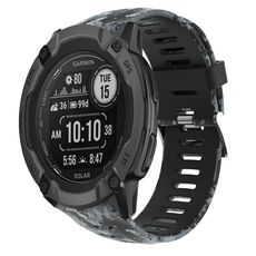 Per Garmin Instinct 2X Solar 26mm Cinturino in silicone stampato mimetico (nero + mimetico digitale)