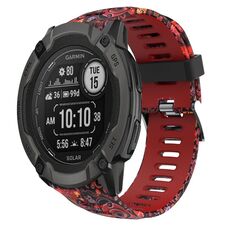 Per Garmin Instinct 2X Solar 26mm Cinturino in silicone stampato mimetico (rosso + mimetico medusa)