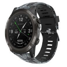 Per Garmin D2 Delta PX 26mm Cinturino in silicone stampato mimetico (nero + mimetico digitale)