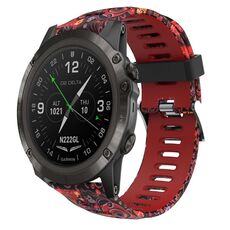 Per Garmin D2 Delta PX 26mm Cinturino in silicone stampato mimetico (rosso + mimetico medusa)