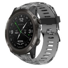 Per Garmin D2 Delta PX 26mm Cinturino in silicone stampato mimetico (grigio + mimetico militare)