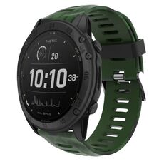 Per Garmin Tactix Delta 26mm Cinturino in silicone stampato mimetico (verde militare + mimetico militare)