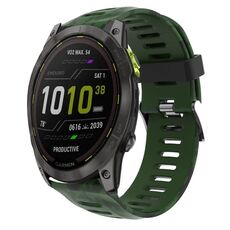 Per cinturino Garmin Enduro 2 26mm in silicone stampato mimetico (verde militare + mimetico militare)