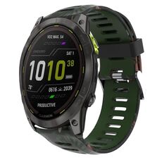 Per Garmin Enduro 2 26mm Cinturino in silicone stampato mimetico (verde militare + mimetico di bambù)
