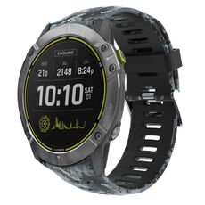 Per cinturino Garmin Enduro 26mm in silicone stampato mimetico (nero + mimetico digitale)