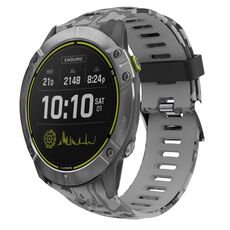 Per cinturino Garmin Enduro 26mm in silicone stampato mimetico (grigio + mimetico militare)