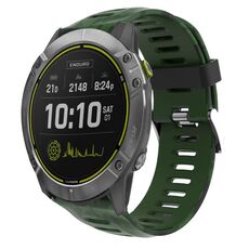 Per cinturino Garmin Enduro 26mm in silicone stampato mimetico (verde militare + mimetico militare)