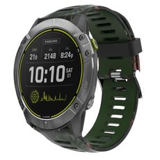 Per Garmin Enduro 26mm Camouflage cinturino in silicone stampato (verde militare + bambù mimetico)