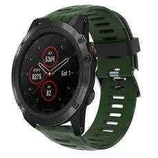 Per Garmin Fenix 5X Plus 26mm Cinturino in silicone stampato mimetico (verde militare + mimetico militare)